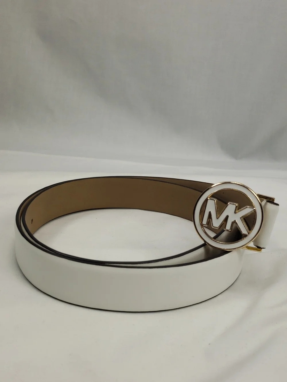 Michael Kors White Genuine Leather Belt